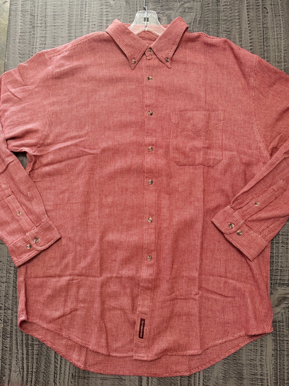 The Territory Ahead Men's Brick Red Textured Long Sleeve Button-Down Shirt